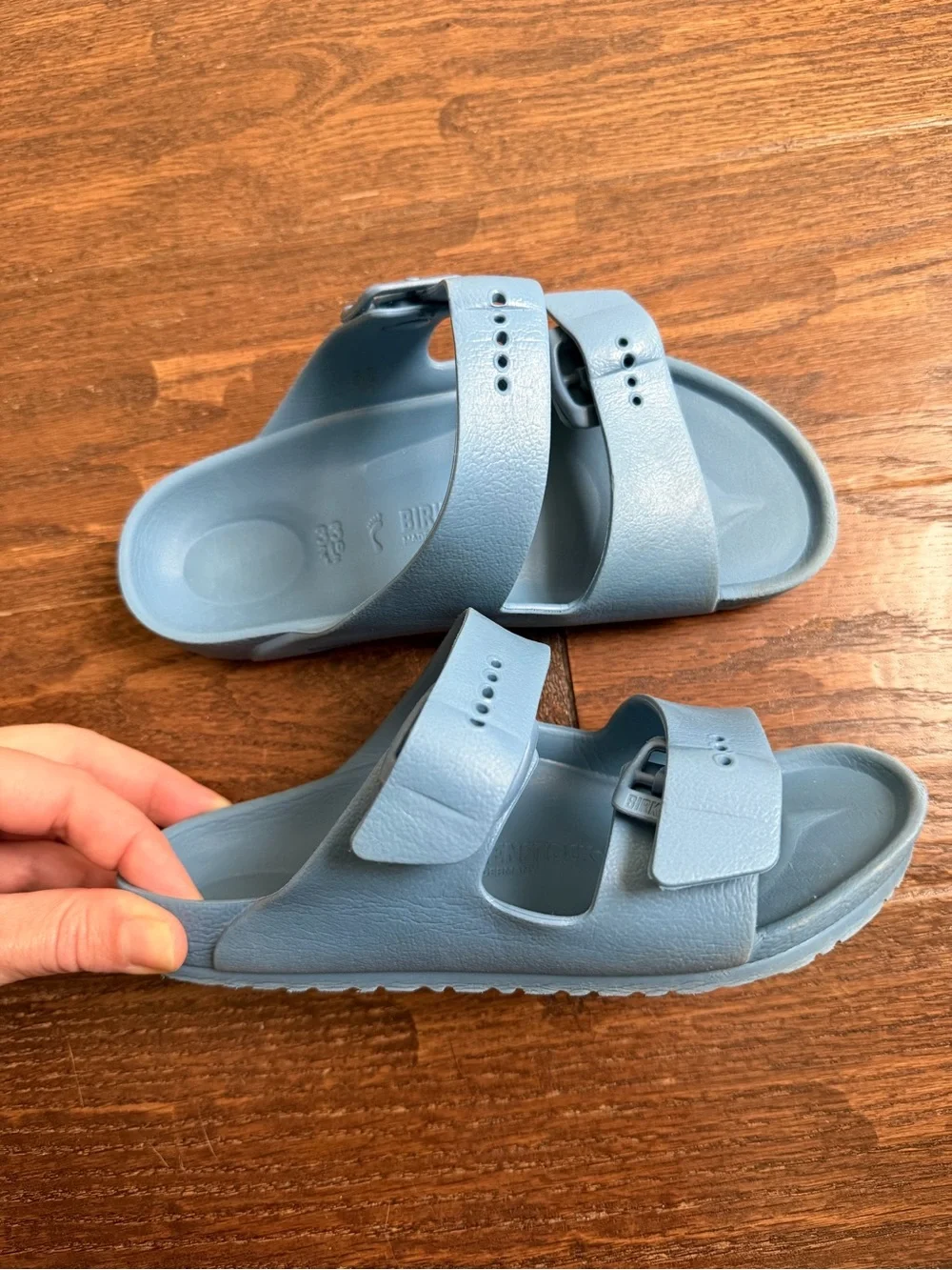 Birkenstock Light Blue Kids Double-Strap Slide Sandals